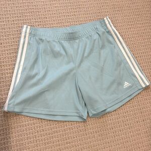 Adidas light blue exercise shorts women’s medium